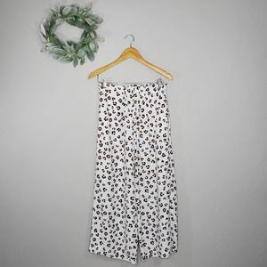 Ann Taylor Animal Print Wide Leg High Rise Pants